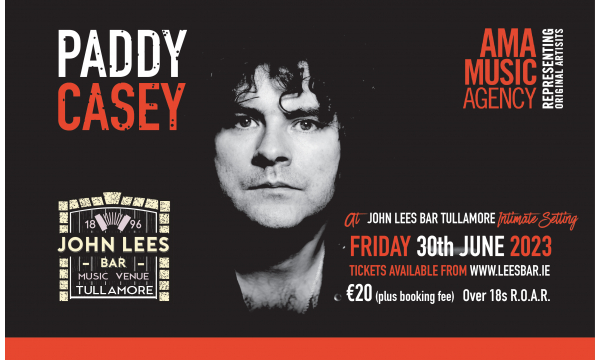 Paddy Casey confirmed for John Lee's Bar & Music Venue